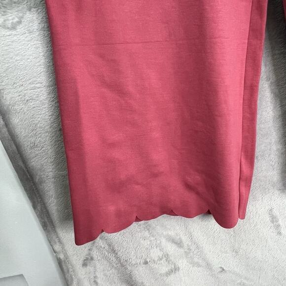 Zenana Outfitters‎ Lounge Pull On Wide Leg Pants Desert Rose Sz 1X Scalloped Hem - Picture 4 of 13